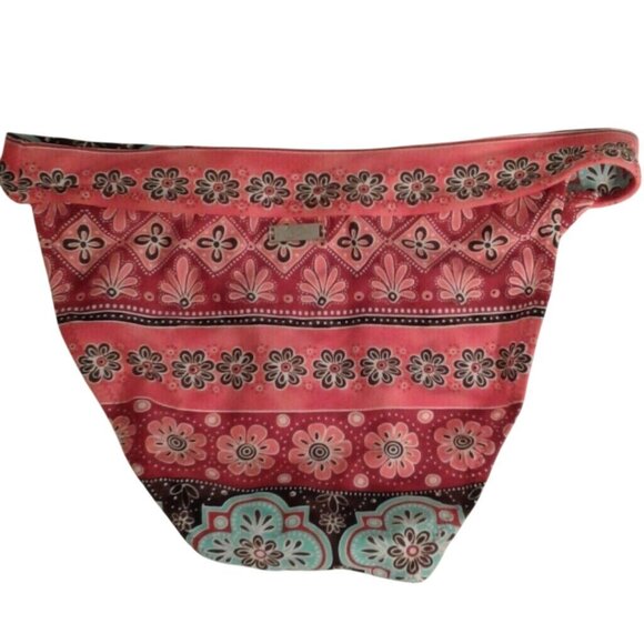 Candies Size Medium Juniors Swim Bathing Suit Bottoms Red Aqua Floral Print New - Picture 3 of 6